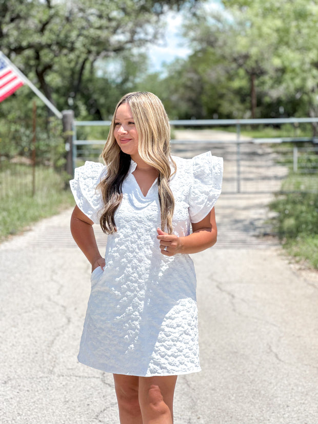 Love You More Floral Dress - White