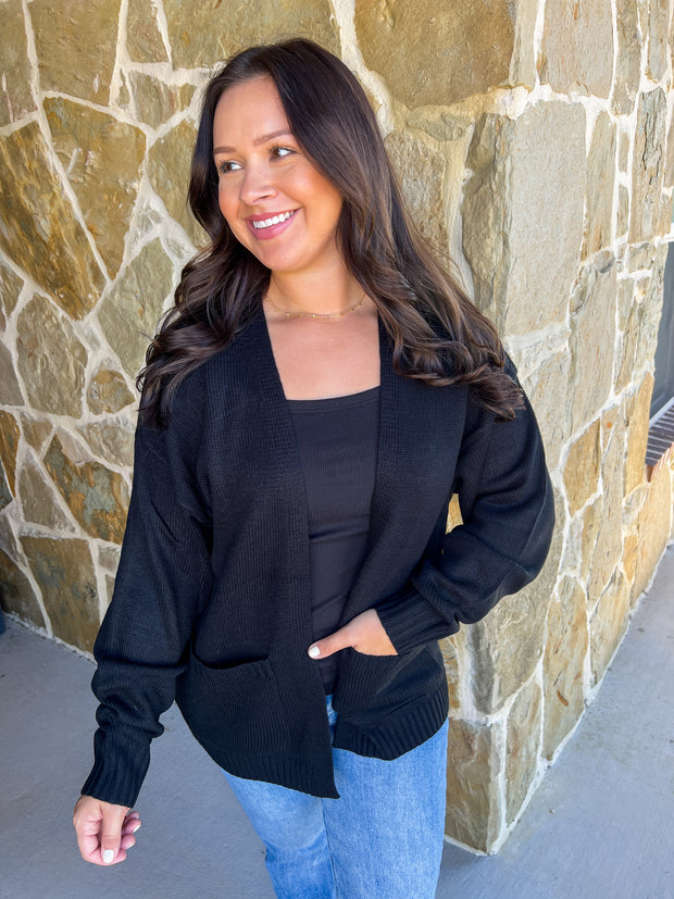 Cuddle Up Cardigan - Black