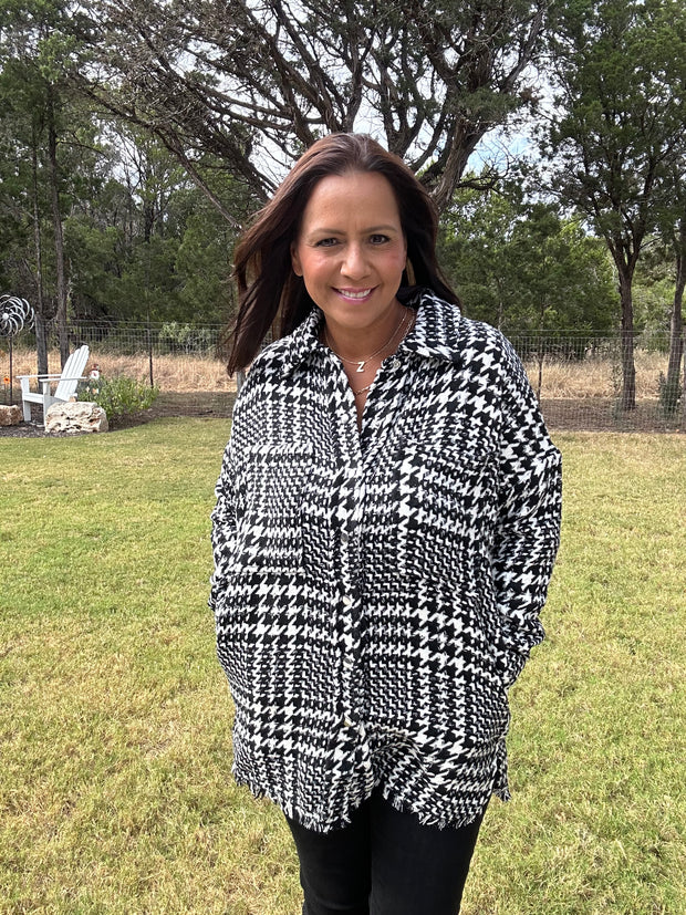 Houndstooth Oversized Jacket