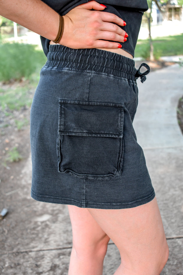 Mineral Wash Cargo Skort