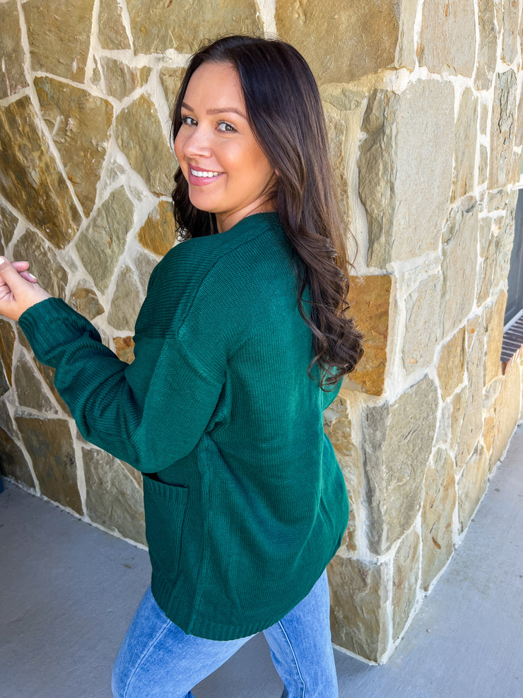 Cuddle Up Cardigan - Dark Green