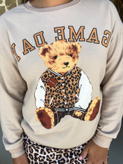 Benny the Bear Pullover - Leopard Game Day