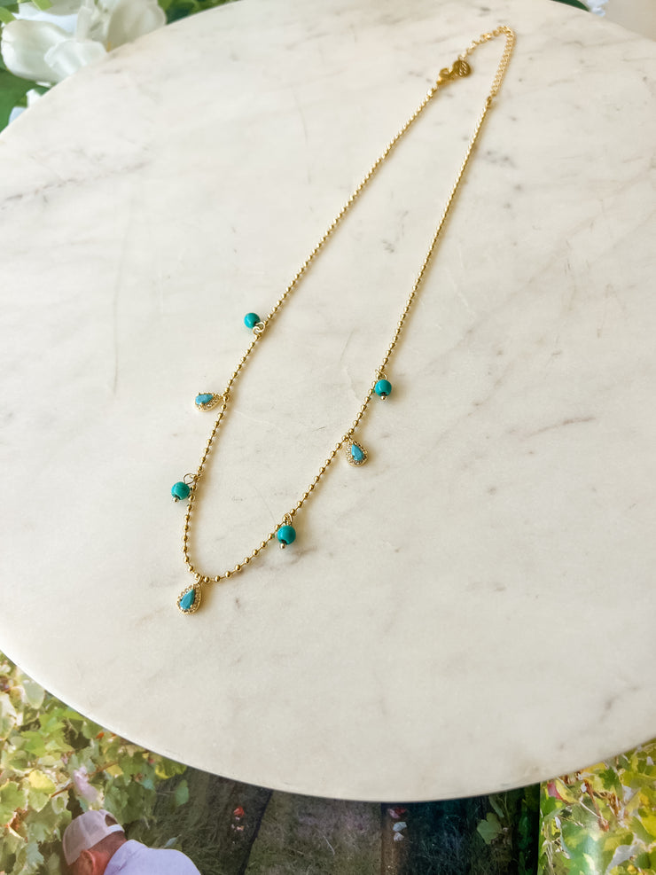 Turquoise Teardrop Necklace - Treasure Jewels