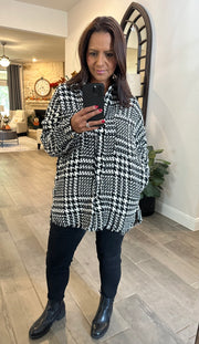 Houndstooth Oversized Jacket