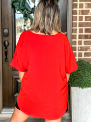 V-Neck Airflow Top - Red