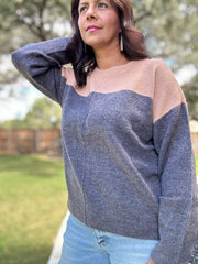 Contrasting Neutrals Sweater Top