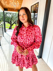 Peppermint Leopard Mini Dress