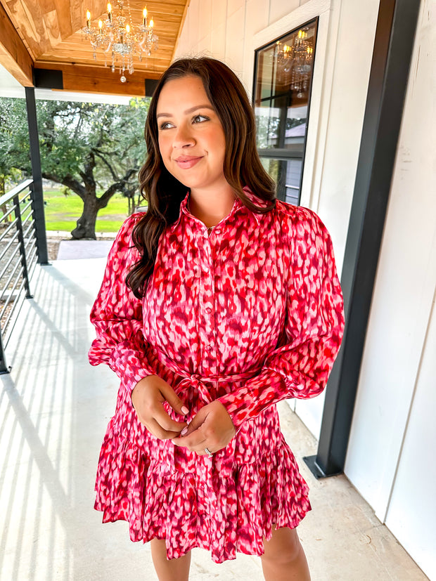 Peppermint Leopard Mini Dress