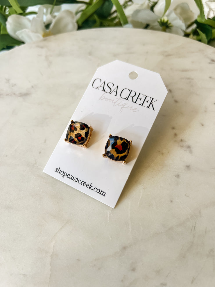 Leopard Stud Earrings