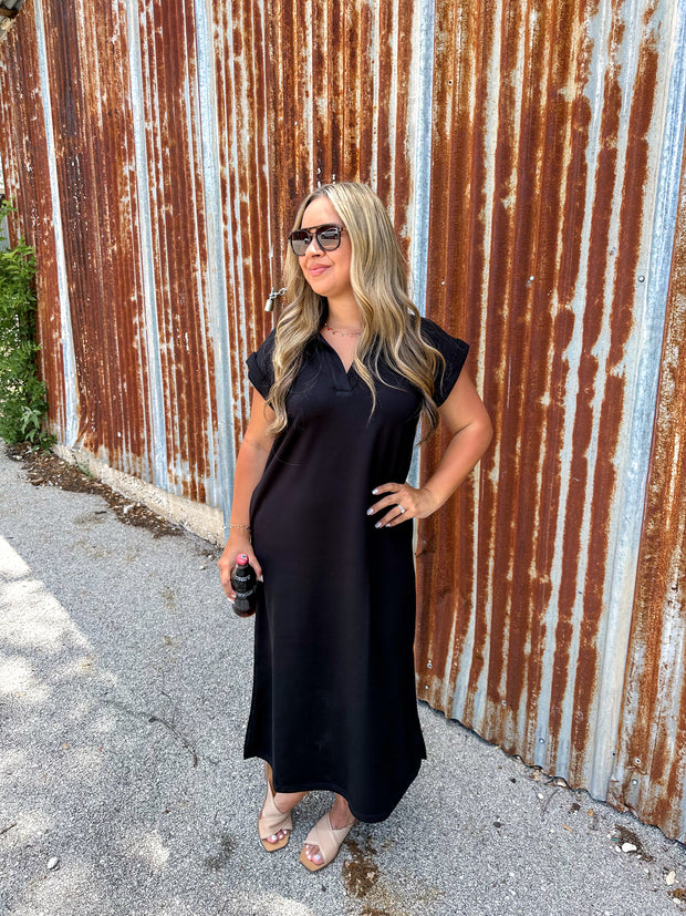 Solid Luxeknit Maxi Dress - Black