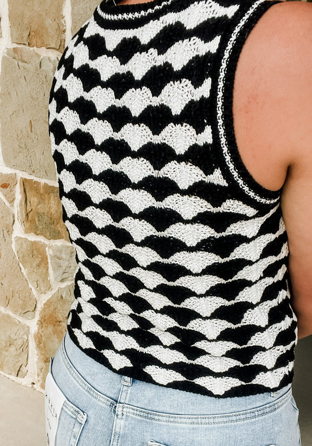 Scallop Sweater Knit Top