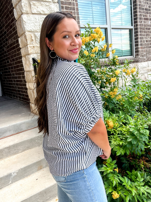 Lauren Striped Top - Black