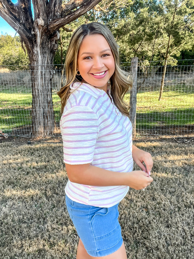 Strawberries & Cream Striped Top