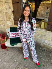 A Cozy Christmas Wreath Pajama Pants