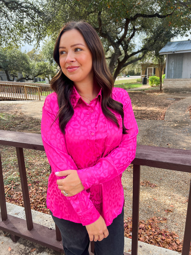Bubbly Babe Leopard Top - Pink