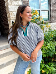 Lauren Striped Top - Black