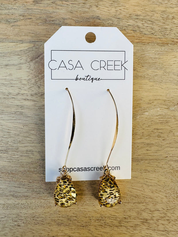 Leopard Drop Earrings