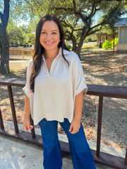 Sweet Satin Top - Cream