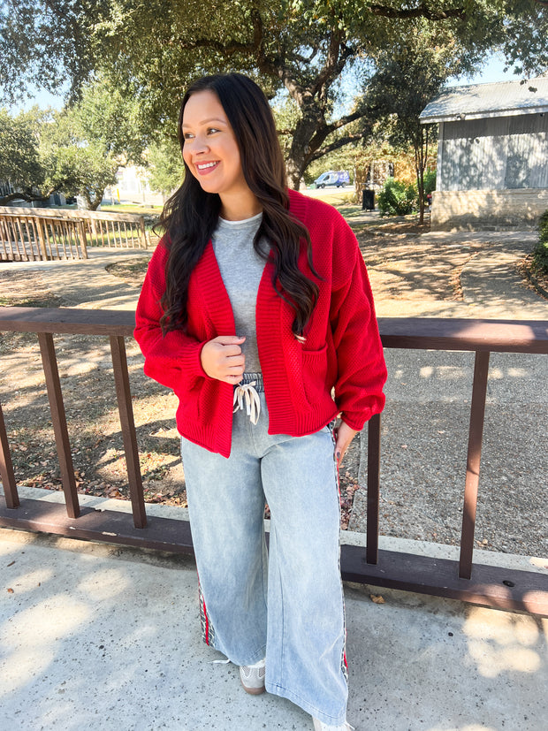 Side Leopard Accent Wide Leg Pants