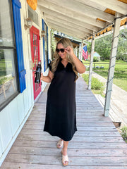 Solid Luxeknit Maxi Dress - Black