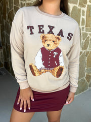 Benny the Bear Pullover - Maroon Texas