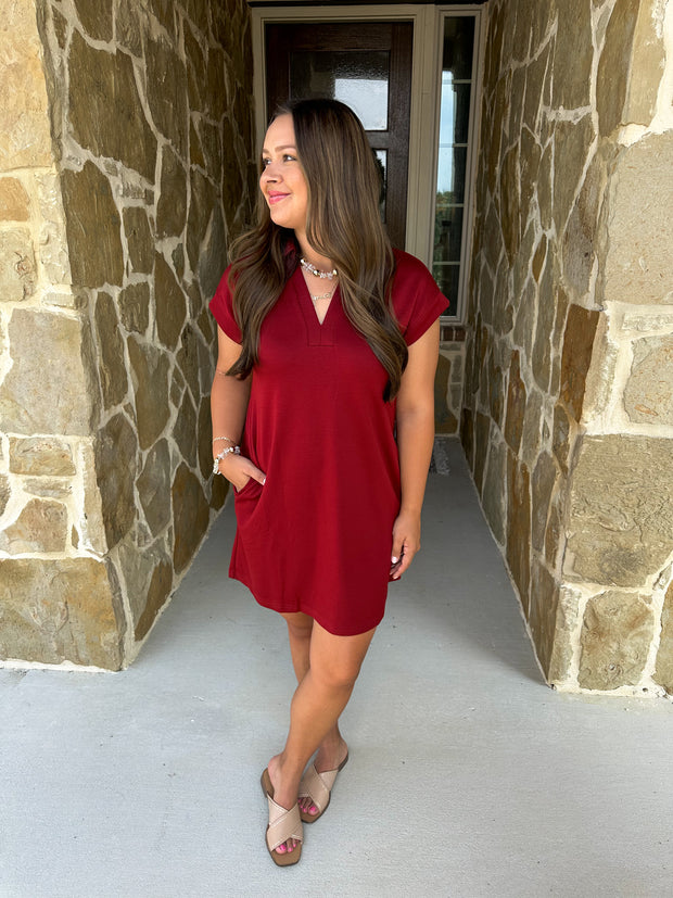 The Everyday Edit Dress - Burgundy