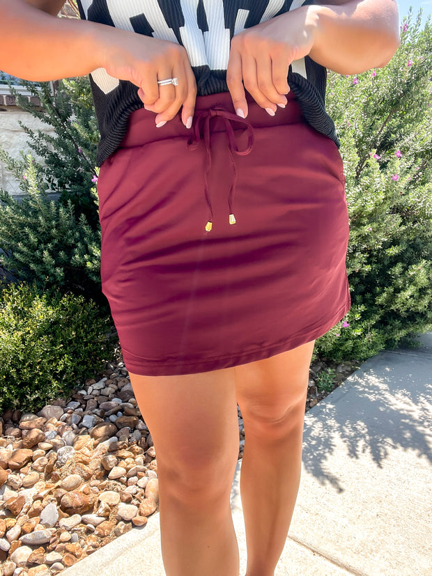 Game Time Girl Skort - Maroon