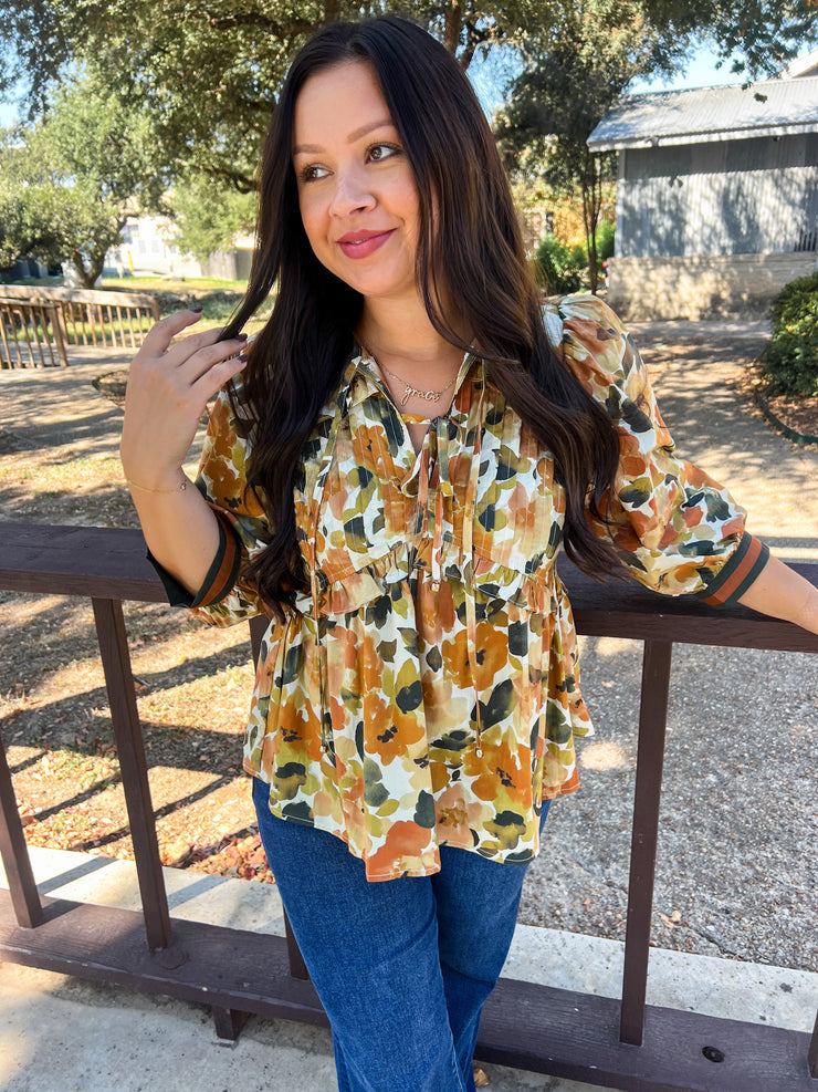 Giving Thanks Floral Top