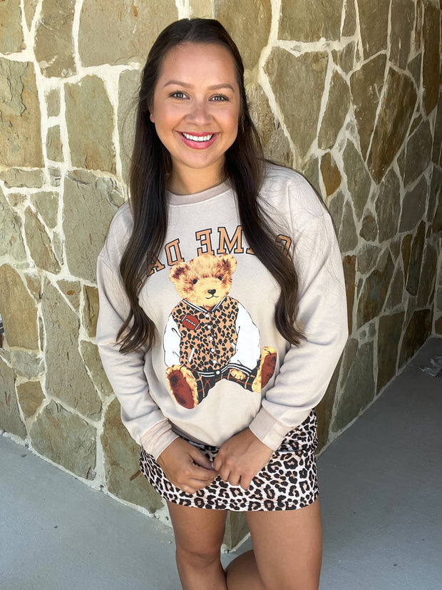 Benny the Bear Pullover - Leopard Game Day
