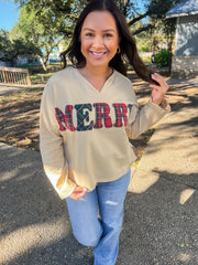 Merry Plaid Mineral Wash Top