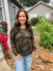 Camo Pullover Top - Army Green