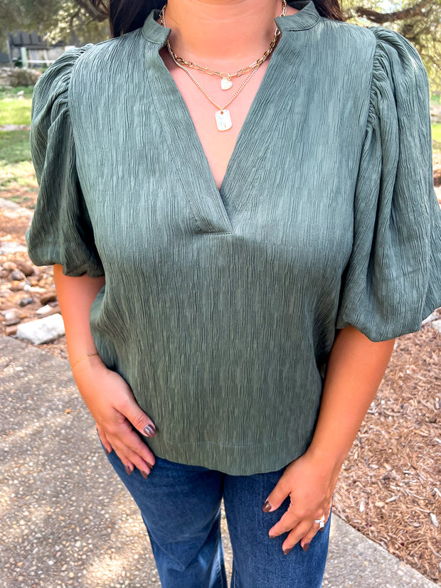 Totally Textured Top - Green