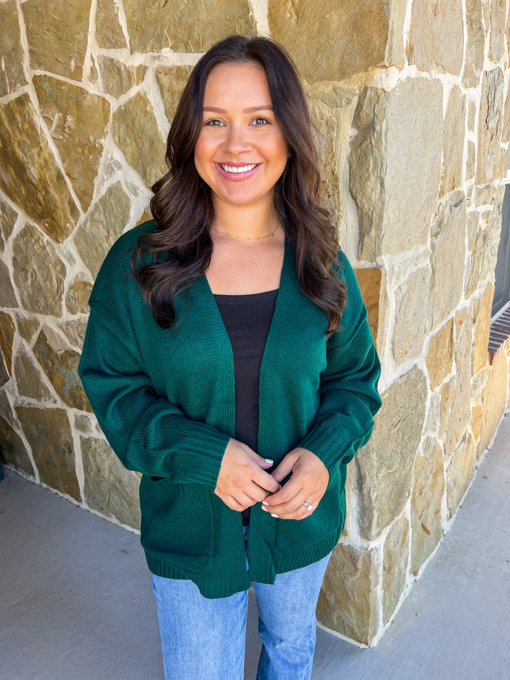 Cuddle Up Cardigan - Dark Green