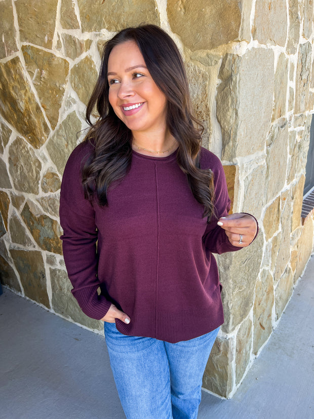 Winter Fireside Sweater - Dark Cherry