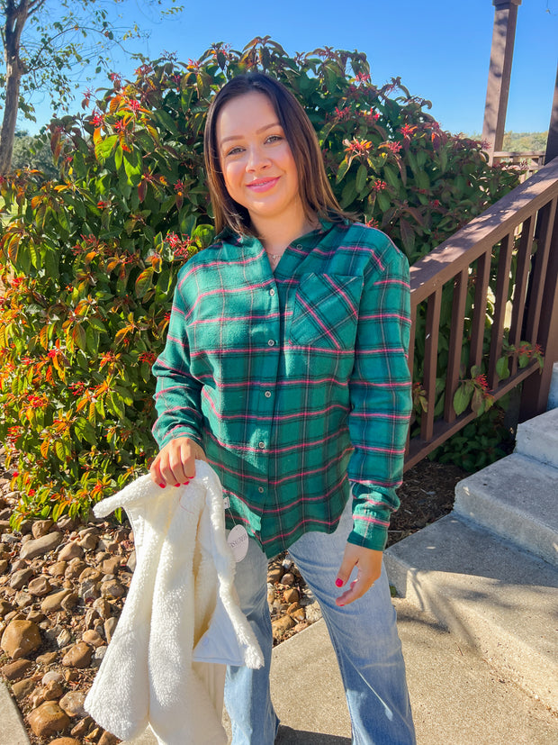 Evergreen Plaid Top