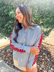 Chic and Wild Button Up Top