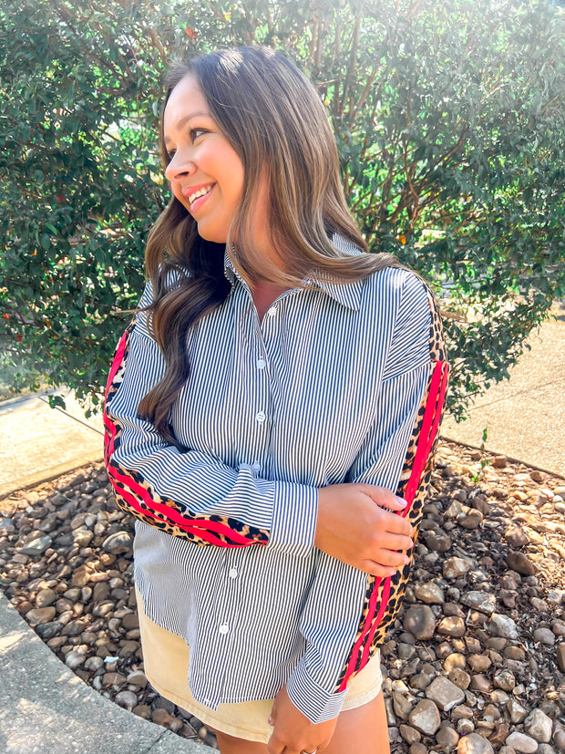 Chic and Wild Button Up Top