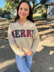 Merry Plaid Mineral Wash Top