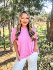 Step Into Spring Ribbed Top - Pink