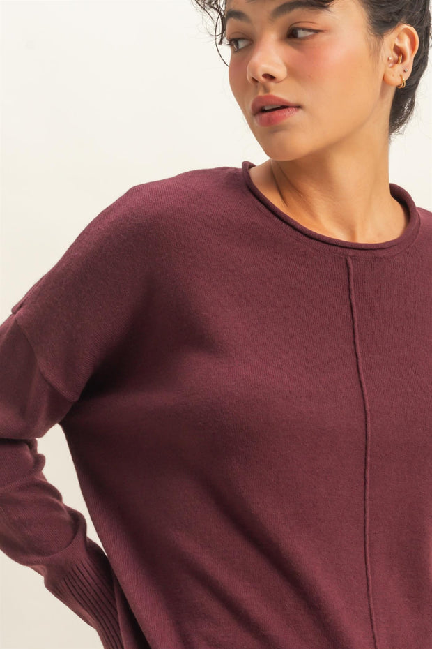 Winter Fireside Sweater - Dark Cherry