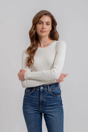 Solid Sweater Knit Top - Ivory