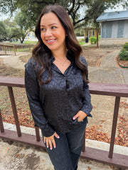 Bubbly Babe Leopard Top - Black