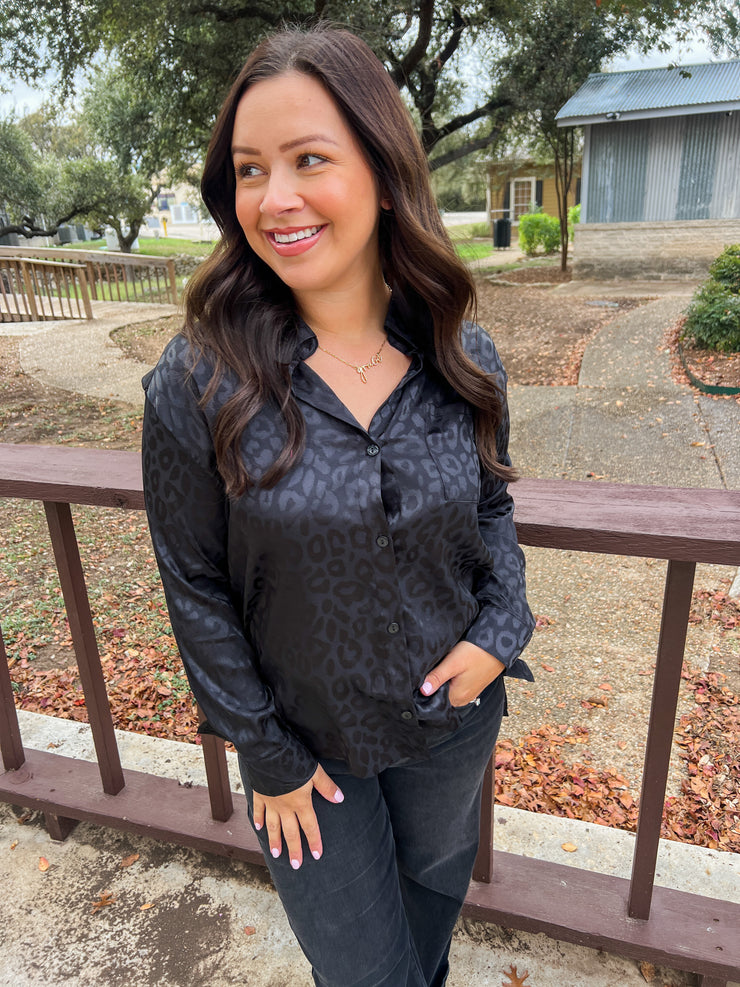 Bubbly Babe Leopard Top - Black