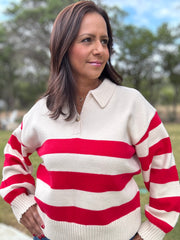 Striped Collar Sweater