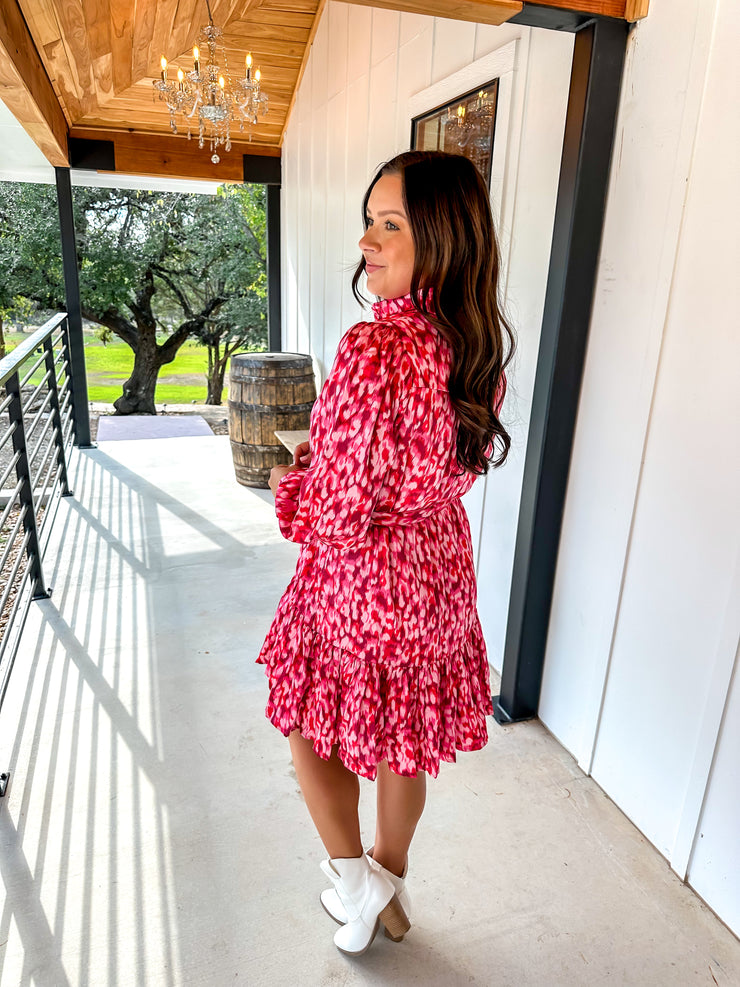 Peppermint Leopard Mini Dress