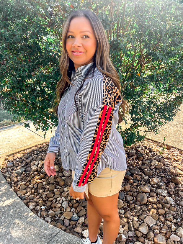 Chic and Wild Button Up Top