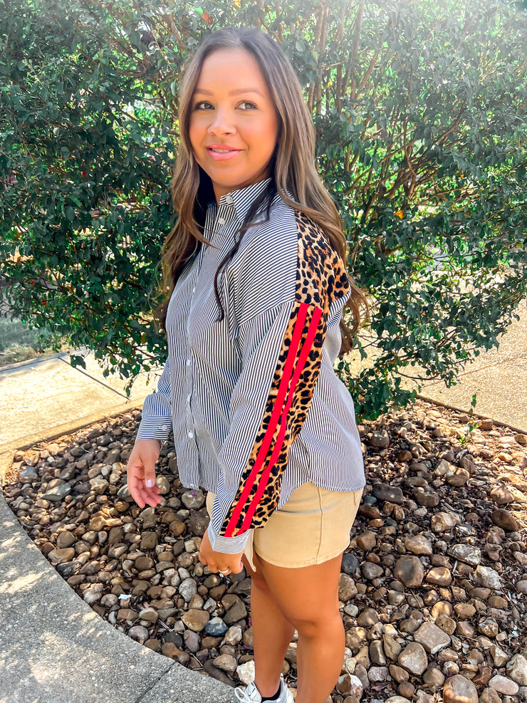 Chic and Wild Button Up Top