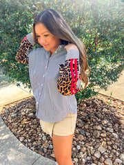 Chic and Wild Button Up Top