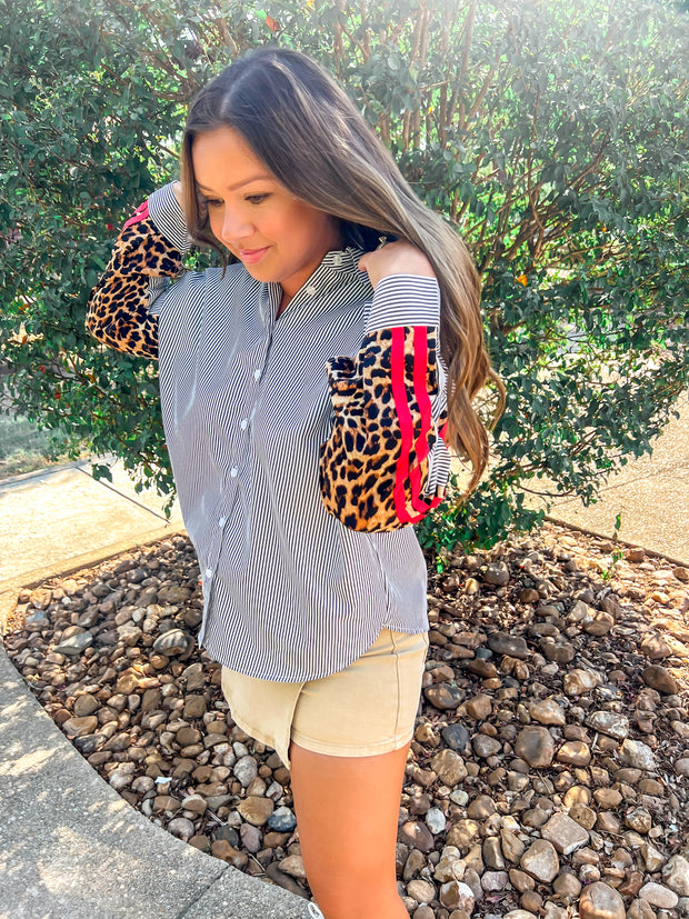 Chic and Wild Button Up Top