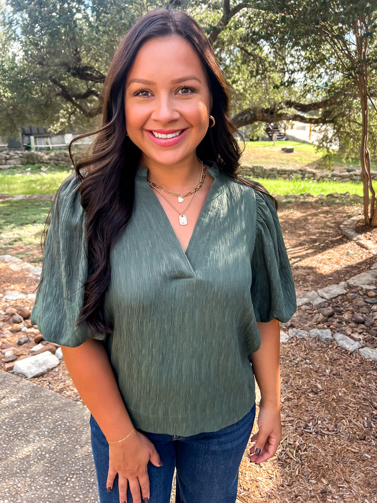Totally Textured Top - Green